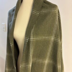 A New Day Olive Green Plaid Wrap